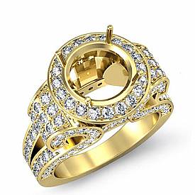 Round Diamond Semi Mount Engagement Ring 18k Gold (2.7Ct. tw.)