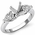 0.5 ct Pear Diamond 3-stone Engagement Ring White Gold.