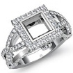 1.40 ct Princess Diamond Semi Mount Engagement Ring W Gold.