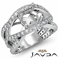 1.2 Ct Diamond Engagement Ring Round Semi Mount Halo Pave Setting 14k White Gold