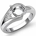 0.05 ct Round Diamond Women Engagement Ring W Gold.