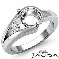 0.05Ct Diamond Solitaire Style Engagement Ring 14k White Gold Semi Mount Setting