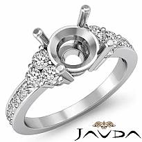 Round Side Diamond Engagement 6 Stone Ring Semi Mount 14k W Gold Setting 0.50Ct