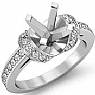 0.50Ct Antique Diamond Engagement Ring Semi Mount 14k White Gold