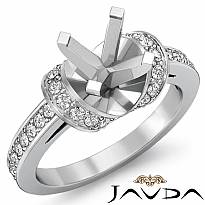 0.50Ct Antique Diamond Engagement Ring Round Semi Mount 14k White Gold Setting