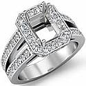 1.53Ct Pave Set Round Diamond Engagement Ring 14k WGold