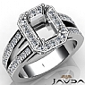 1.53Ct Diamond Engagement Ring Emerald Semi Mount Halo Setting 14k White Gold
