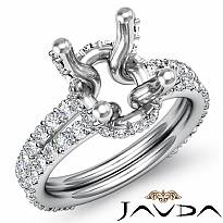 3/4Ct Diamond Semi mount Engagement Half Eternity Style Ring 14k Wh Gold Setting