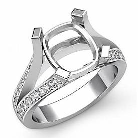 0.45 Ct Cushion Diamond Engagement Ring Setting W Gold.