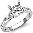 0.30Ct Classic Round Diamond Engagement Ring Setting 14k W Gold
