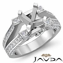 1.20Ct Antique Diamond Engagement Ring Pave Setting 14k White Gold Semi Mount