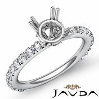 0.45Ct Round Diamond 4 Prong Engagement Ring Setting 14k White Gold Semi Mount