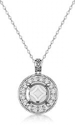 0.60 Carat Pre-Set Pave Set Round Diamond Pendant 14k white gold