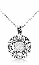0.60 Carat Pre-Set Pave Set Round Diamond Pendant 14k white gold