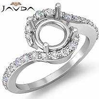 Diamond Engagement Ring Round Shape SemiMount 14k White Gold Halo Setting 0.35Ct