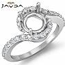 Diamond Engagement Ring Round Shape SemiMount 14k White Gold Halo Setting 0.35Ct