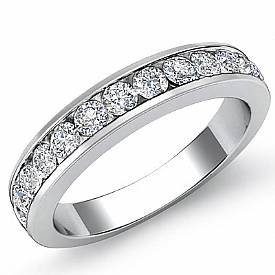 1/2 Ct Round Diamond Ring 14k White Gold Wedding Band