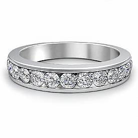 1/2 Ct Round Diamond Ring 14k White Gold Wedding Band