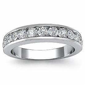 1/2 Ct Round Diamond Ring 14k White Gold Wedding Band