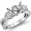1.30Ct Round Diamond Engagement Ring Setting 14k White Gold