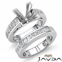 3.25 Ct Diamond 14k White Gold Wedding Semi Mount Ring Princess Bridal Setting