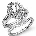 2Ct Antique Diamond Engagement Ring Oval Bridal set 14k White Gold
