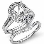 2Ct Antique Diamond Engagement Ring Oval Bridal set 14k White Gold