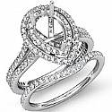 2.10Ct Pave Diamond Engagement Ring Pear Bridal Set 14k W Gold