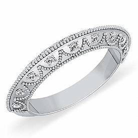 0.25 ct Round Diamond Vintage Wedding Ring Band 14k Gold