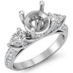 1.21CT Pear Diamond 3 Stone Engagement Ring Setting 14k W Gold