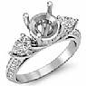 1.21CT Pear Diamond 3 Stone Engagement Ring Setting 14k W Gold