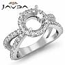 Diamond Engagement SemiMount Ring Split Shank 14k White Gold Halo Setting 0.75Ct