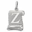 14K White Gold Initial Scroll Pendant Letters A-Z Charm