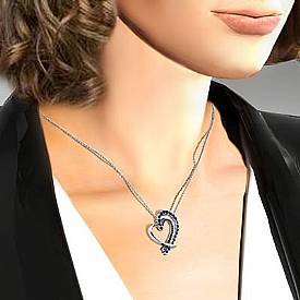 Round Diamond Fancy Heart Pendant 14K White Gold (0.68 ct tw)
