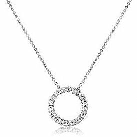 0.40Ct Round Diamond Circle of Life Pendant 14k White Gold