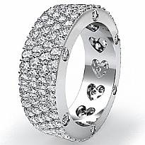 Round Diamond Womens Wedding Band Eternity Engagement Ring 14k White Gold 3.5Ct