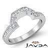 Women Matching Band 14k White Gold Round Diamond Half Wedding Ring 2.5mm 0.35Ct