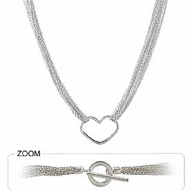 14k White Gold Italian Fancy Heart Chain (17",13.4g)