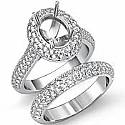 2.50Ct Pave Diamond Engagement Ring OVAL Setting Bridal Set 14k Gold