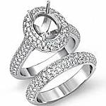 2.50Ct Pave Diamond Engagement Ring OVAL Setting Bridal Set 14k Gold