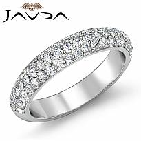 Round Cut Pave Diamond Women's Wedding Engagement Band Ring 14k White Gold 1Ct