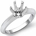 4g Six Prong Knife Edge Ring Setting 14k White Gold 3mm