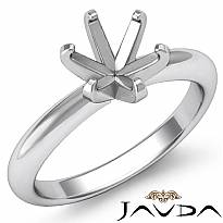 4.2g six prong solitaire Diamond Engagement Ring Setting 14k White Gold 3mm Semi Mount