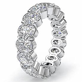 4.15 CT Oval Cut Diamond Eternity Women Wedding Band W Gold