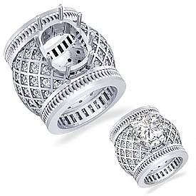 6.75 CT Round Baguette Diamond Fashion Band Ring W Gold