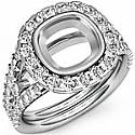 1.11CT Cushion Diamond Vintage Engagement Ring Setting W Gold