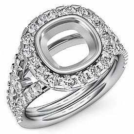 1.11CT Cushion Diamond Vintage Engagement Ring Setting W Gold