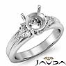 Diamond Engagement Three 3 Stone Trillion Round Setting Ring 14k W Gold 0.60Ct