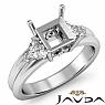 Diamond Engagement Three 3Stone Trillion Princess Setting Ring 14k W Gold 0.60Ct