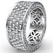 3.5Ct Pave Eternity Ring Diamond Wedding Band 14k White Gold